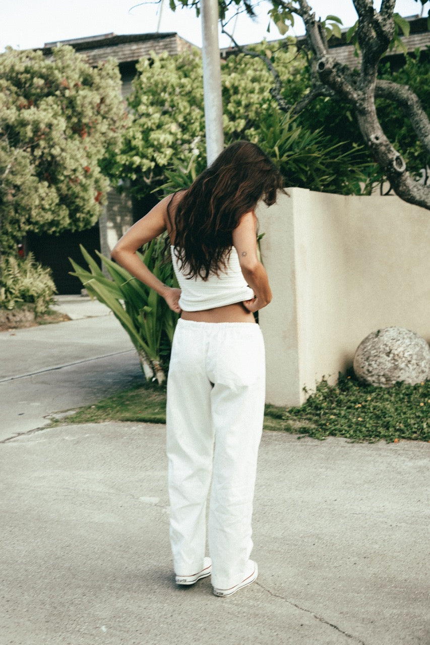 Petra Pants in Bone Organic Hemp and Organic Cotton