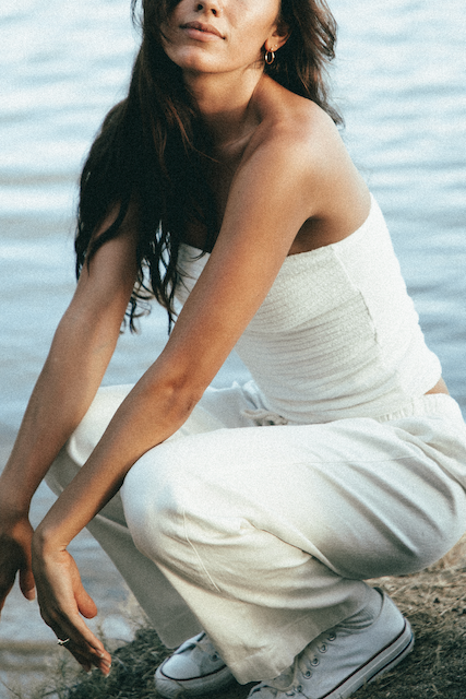 Petra Pants in Bone Organic Hemp and Organic Cotton