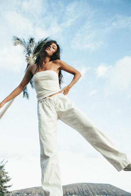 Petra Pants in Bone Organic Hemp and Organic Cotton