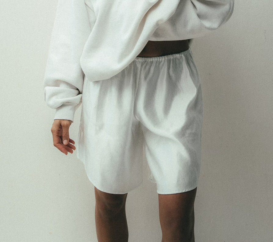 Hemp Silky Shorts in White