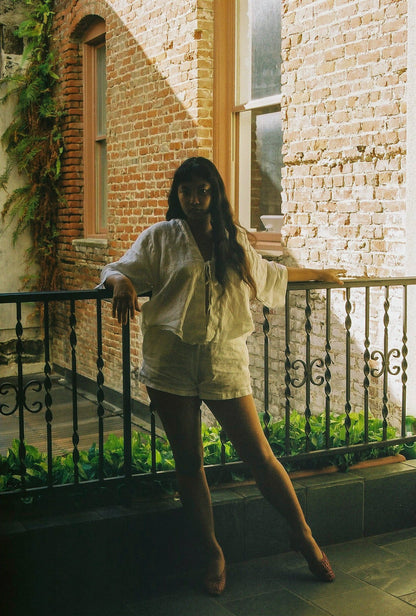 Custom Cirrus Blouse in Organic Linen S